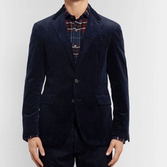 Ralph Lauren - Navy Slim-Fit Pima Cotton-Corduroy Blazer - Blue 18 NWOT‎